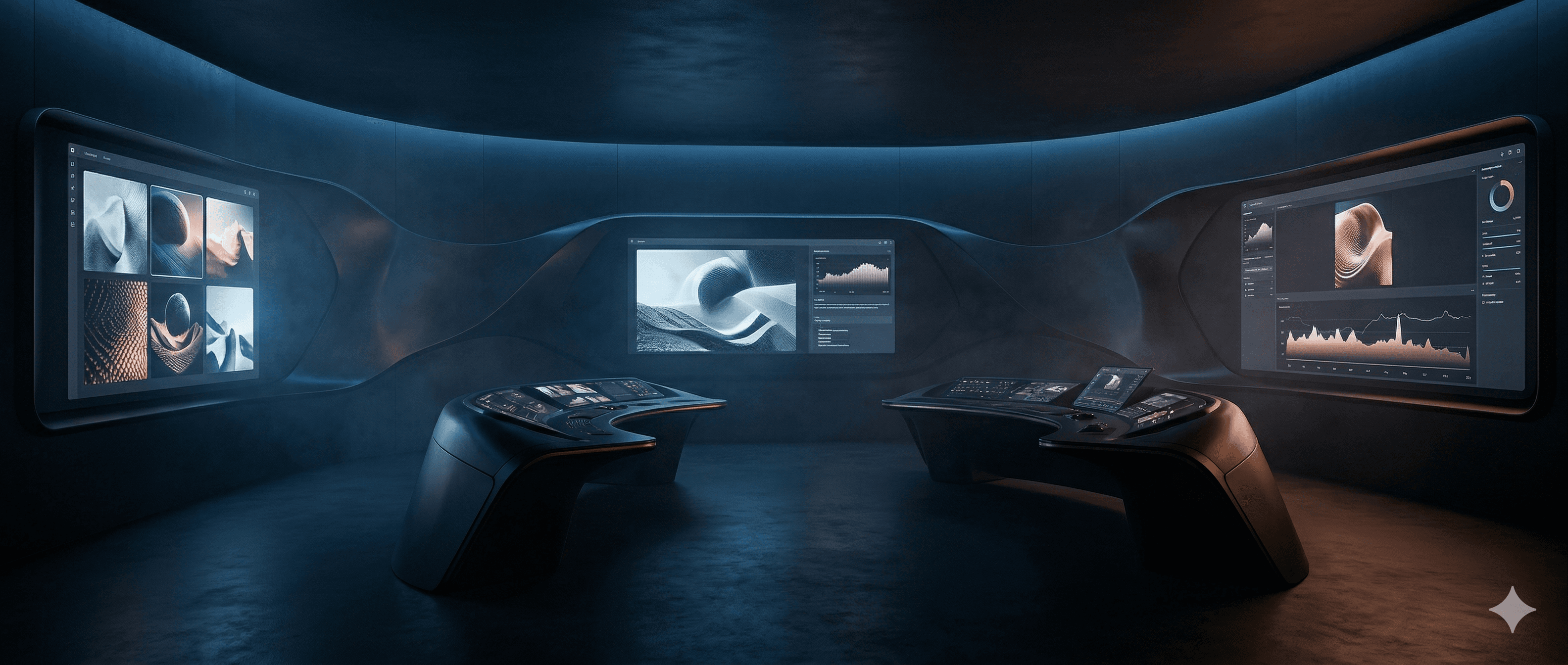 Ambiente premium de operacao criativa AI